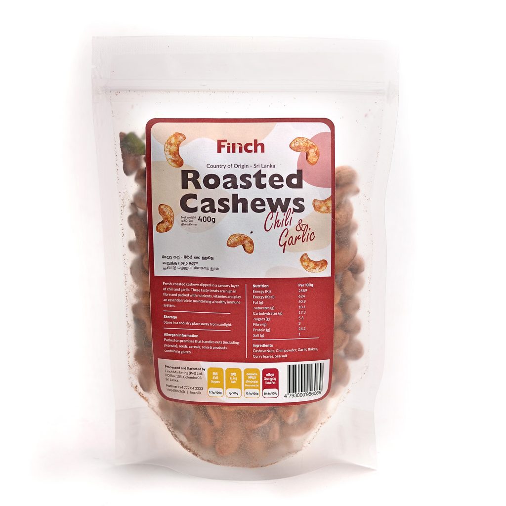 Finch Cashews Roasted Chili & Garlic Roasted 400g FINCH
